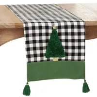 Black Buffalo Check Christmas Tree Table Runner