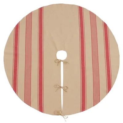 Red and Tan Striped Tree Skirt