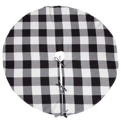 White and Black Buffalo Check Tree Skirt, 72 in.