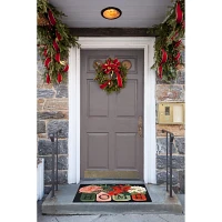 Black Home Floral Vases Doormat