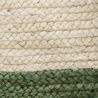 Green and Cream Woven Basket with Tassel, 17 in.