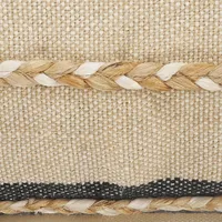 Natural Jute Braided Stripe Lumbar Pillow