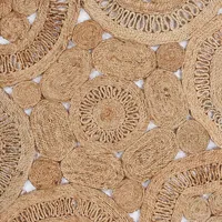 Floral Fantasy Hand Braided Jute Area Rug, 4x4