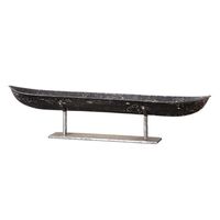 Aged Black Distressed Canoe Bowl