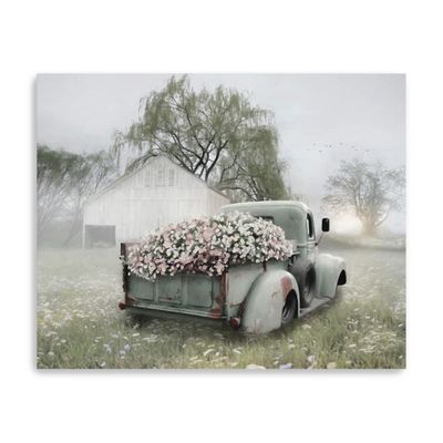Sage Flower Truck Canvas Art Print, 30x24 in.