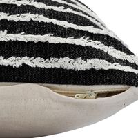 Black Wispy Ways Tufted Stripe Lumbar Pillow