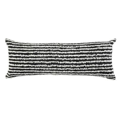 Black Wispy Ways Tufted Stripe Lumbar Pillow