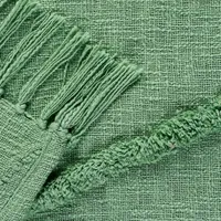 Green Diamond Tufted Cotton Throw