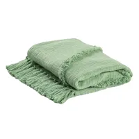 Green Diamond Tufted Cotton Throw