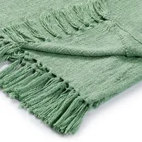 Green Diamond Tufted Cotton Throw