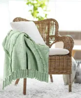 Green Diamond Tufted Cotton Throw