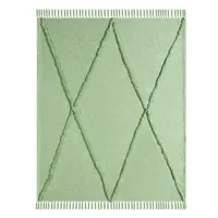 Green Diamond Tufted Cotton Throw