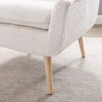 Ivory Faux Sherpa Tufted Accent Chair