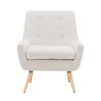 Ivory Faux Sherpa Tufted Accent Chair