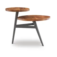 Industrial Two-Tiered Gunmetal Accent Table