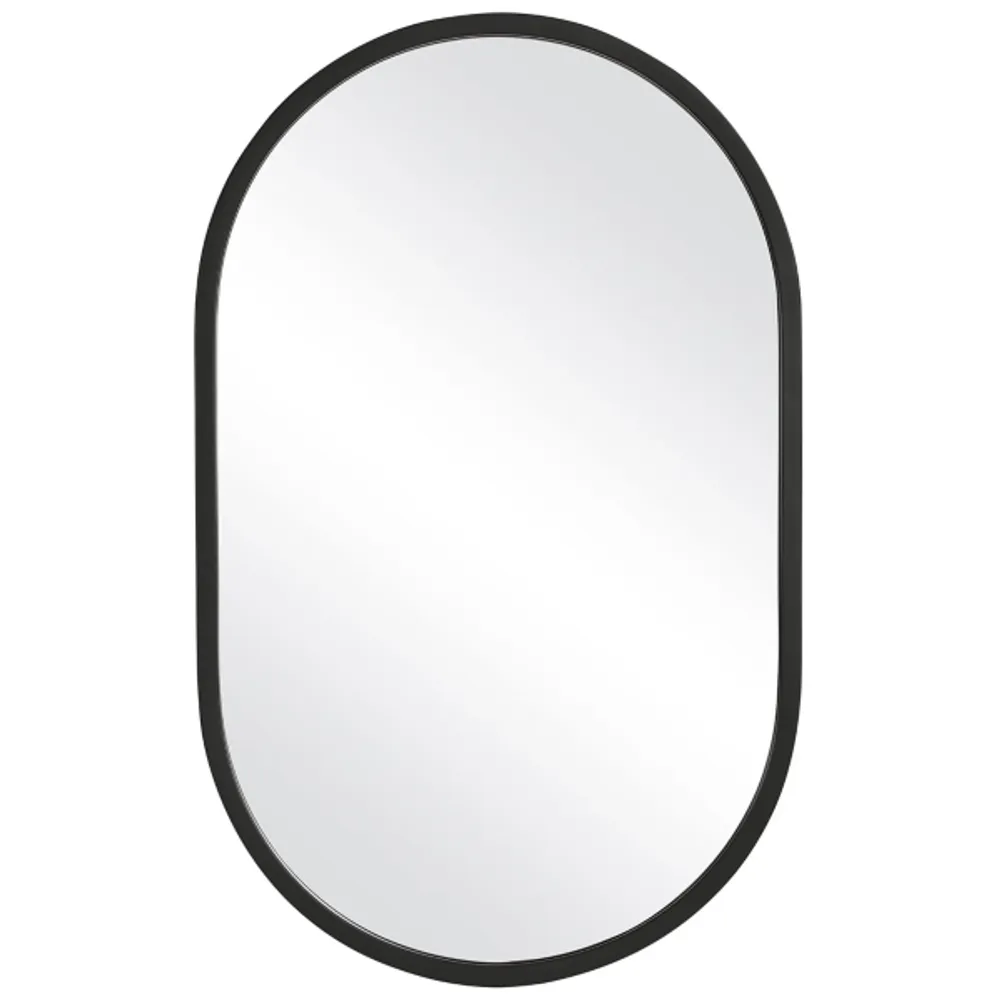 Oval Matte Black Frame Mirror