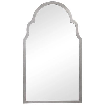 Silver Leaf Iron Arch Top Mirror