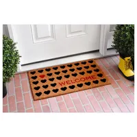 Tan and Black Welcome Heart Doormat