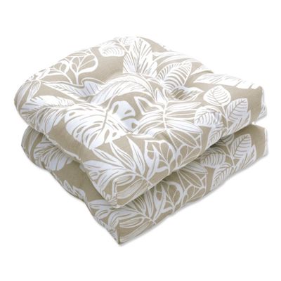 Natural Leaves Tufted 2-pc. Outdoor Seat Cushions