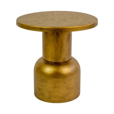 Antique Gold Barrel Frame Accent Table