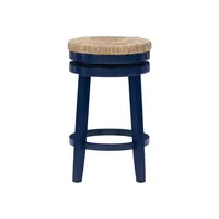 Navy Blue Swivel Frame Counter Stool