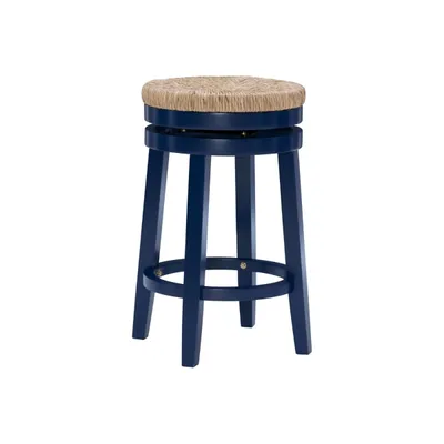 Navy Blue Swivel Frame Counter Stool