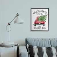 Red Truck Winter Pine Christmas Tree Wall Plaque