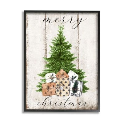 Distressed Merry Christmas Tree Wall Plaque