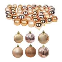 Gold Brown Shiny Matte Frosted 48-pc. Ornament Set