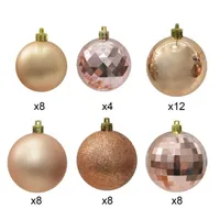 Gold Brown Shiny Matte Frosted 48-pc. Ornament Set