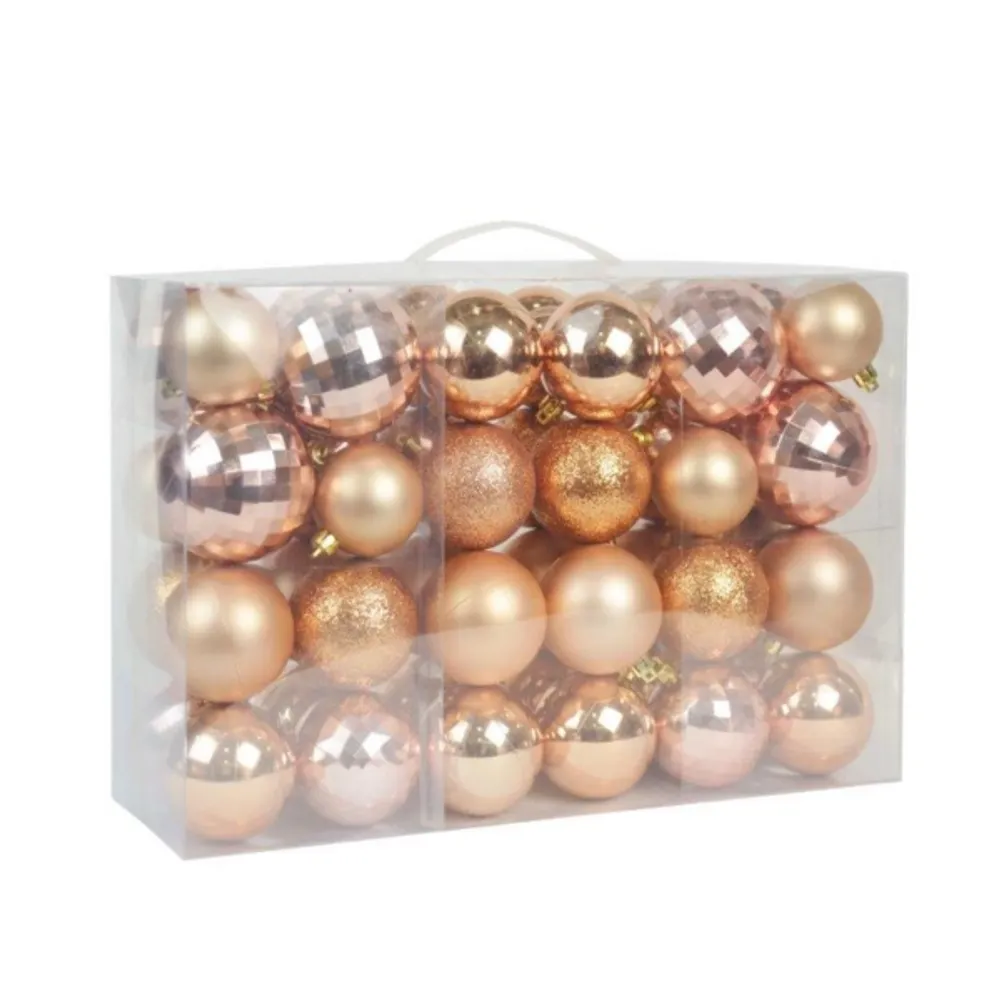Gold Brown Shiny Matte Frosted 48-pc. Ornament Set