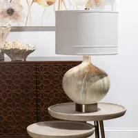 Gold Pistachio Swirl Gourd Table Lamp