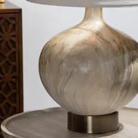 Gold Pistachio Swirl Gourd Table Lamp