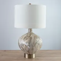 Gold Pistachio Swirl Gourd Table Lamp