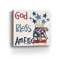 God Bless America Mason Canvas Art Print