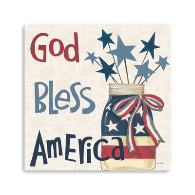 God Bless America Mason Canvas Art Print