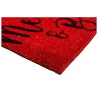 Red Black Merry and Bright Coir Doormat