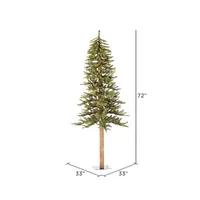 6 ft. Pre-Lit Clear Natural Alpine Christmas Tree