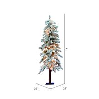 4 ft. Dura-Lit Flocked Alpine Christmas Tree