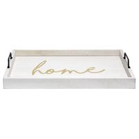 Home White Wash Wood Tray