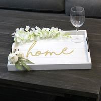 Home White Wash Wood Tray