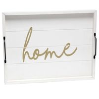 Home White Wash Wood Tray