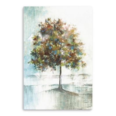 Blue and Green Solo Tree Giclee Canvas Art Print