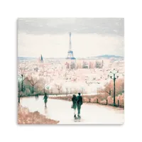 Rosy Paris Walk Giclee Canvas Art Print