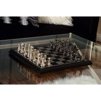 Black and Gray Beveled Board Aluminum Chess Set