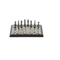 Black and Gray Beveled Board Aluminum Chess Set