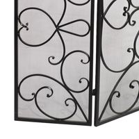 Black Scroll Work Metal Fireplace Screen