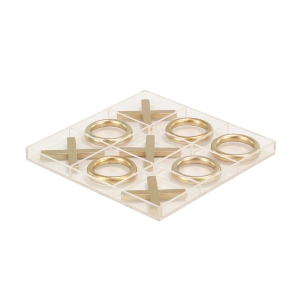 Clear and Gold Tic Tac Toe Board