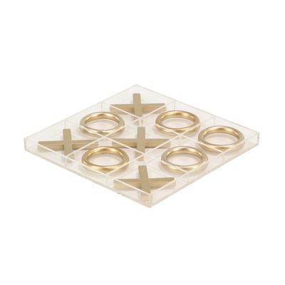 Clear and Gold Tic Tac Toe Board