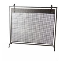 Black Metal Mesh Fireplace Screen